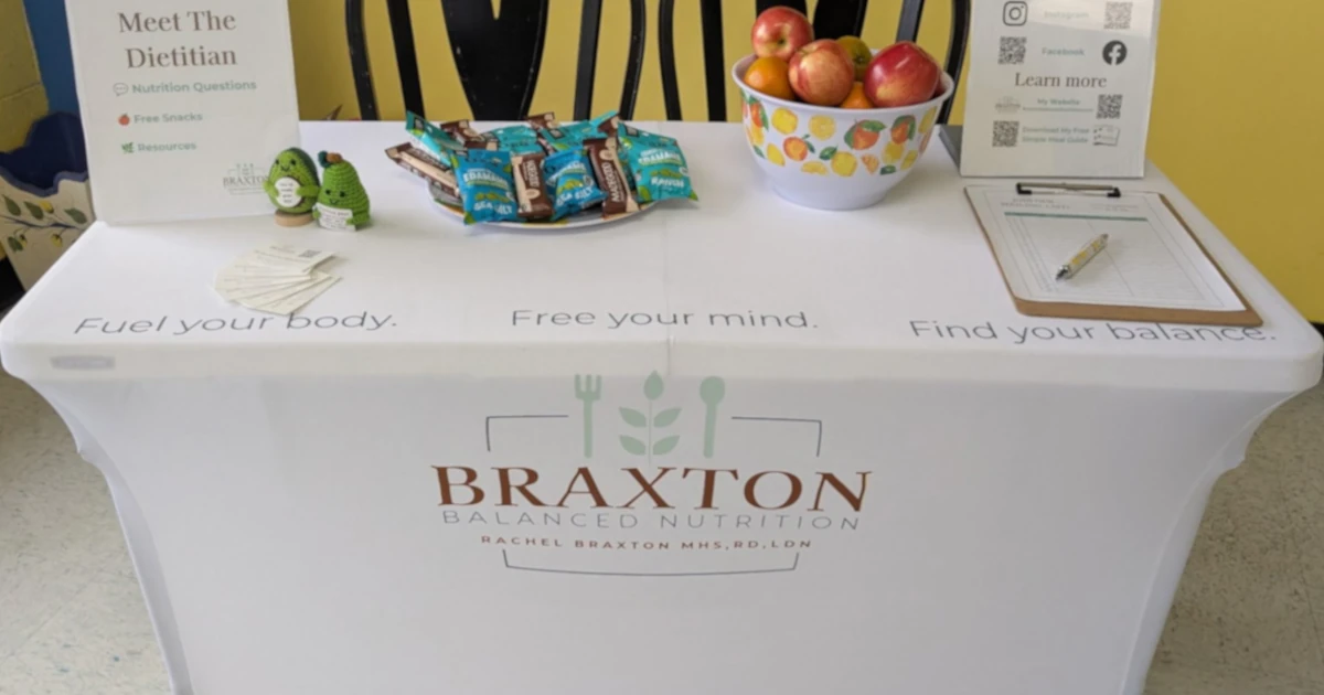 Braxton Balanced Nutrition event table with various nutrition resources and information.
